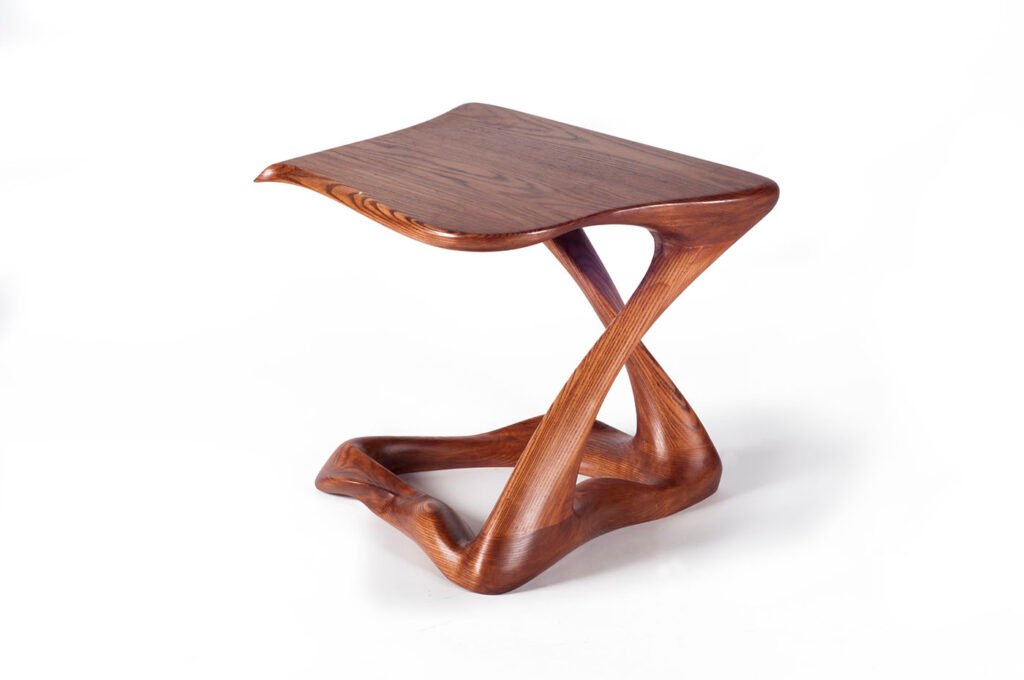 Amorph Tryst Walnut Finish Side Table made by Ash Wood