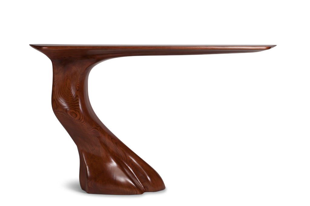 Frolic Walnut Finish Console Table by ash Wood