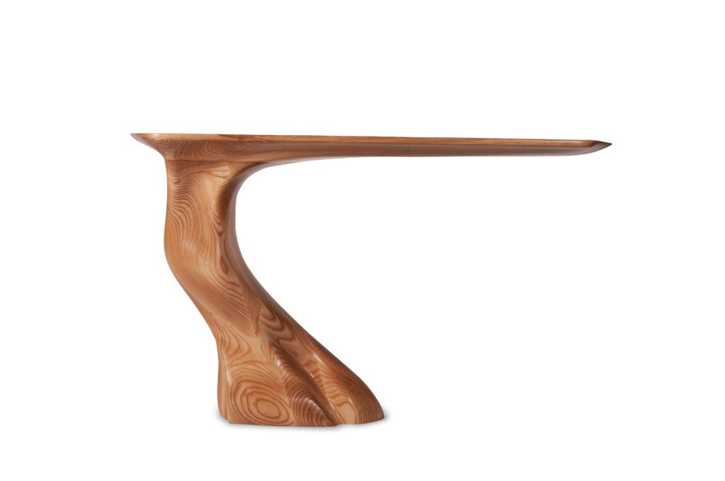 Frolic Honey Lacquered Console Table by ash Wood
