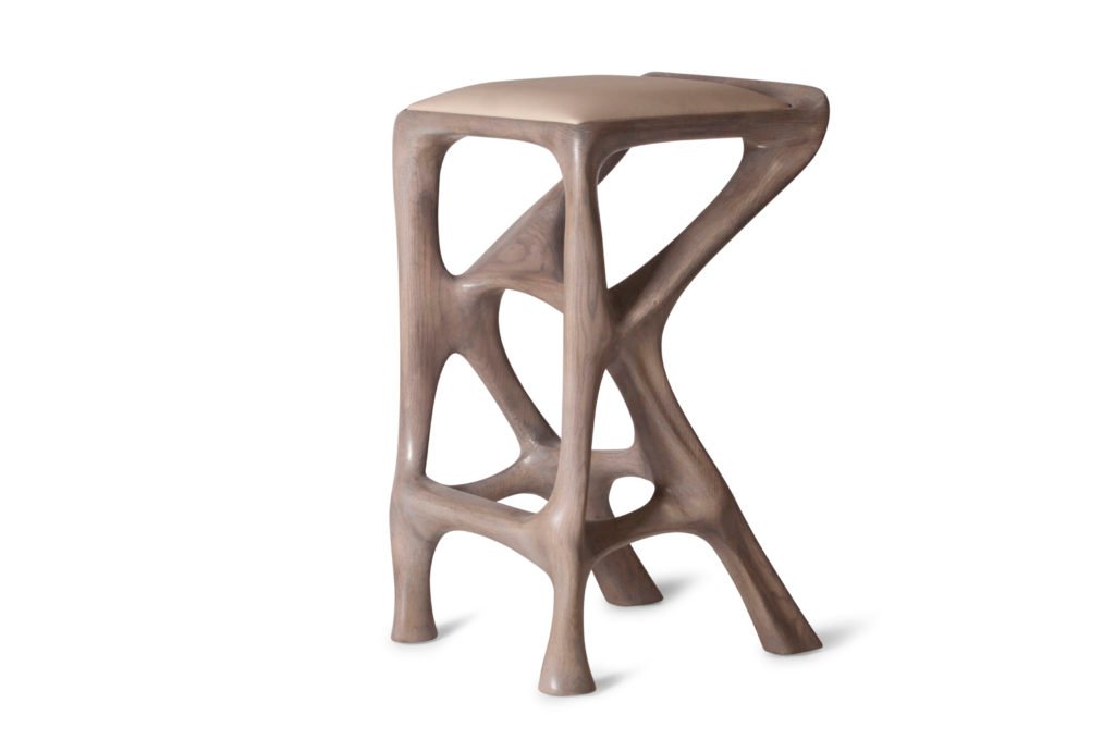 Chimera Gray Oak Stained Bar Stool by amorph