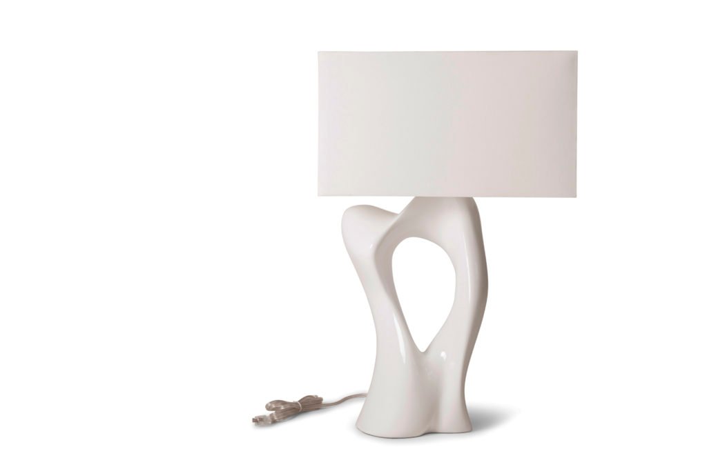 Amorph Vesta White Lacquered Table Lamp made by MDF Wood