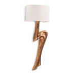 organic modern sculptural solid wood wall lighting