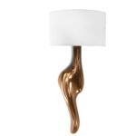 hand-finished solid wood detail of Oralee sculptural wall light