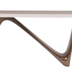 sculptural wood console table Aviva by Amorph