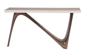 sculptural wood console table Aviva by Amorph