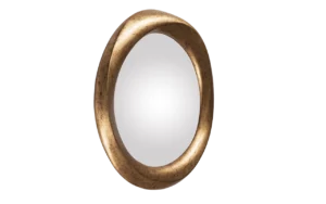 organic sculptural edge detail of solid wood wall mirror