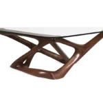 organic modern sculptural solid wood coffee table