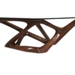 sculptural wood coffee table base detail Climax by Amorph