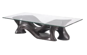 sculptural solid wood coffee table Crux by Amorph