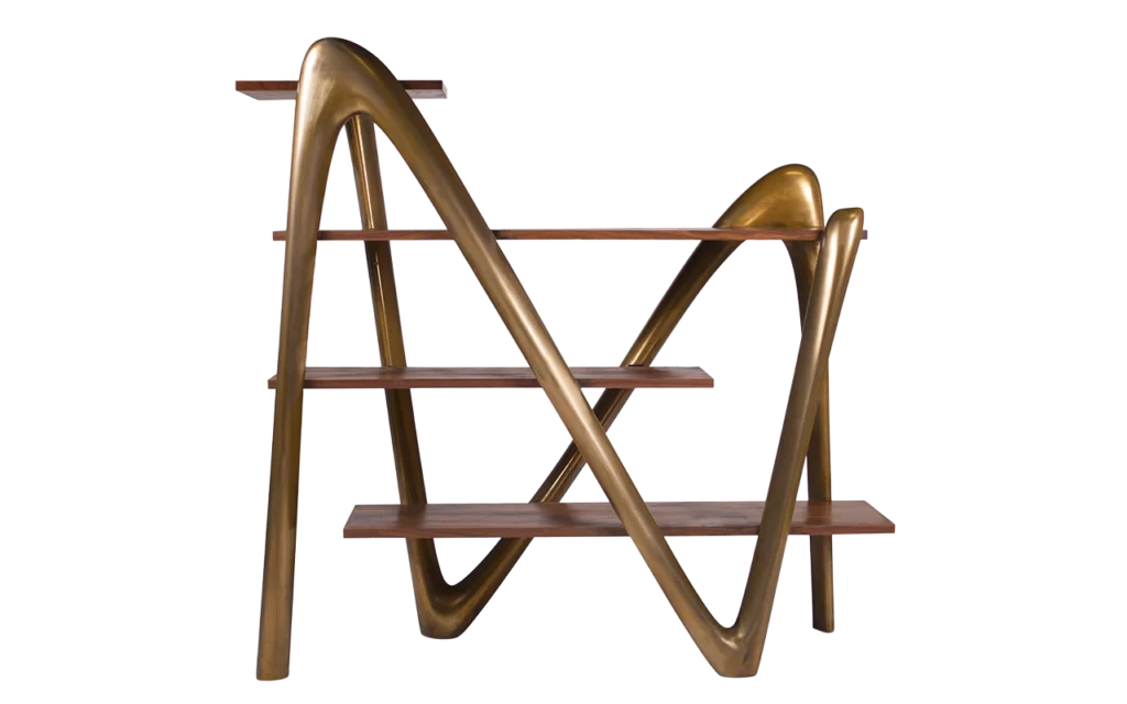 sculptural wood bookcase Luxor by Amorph