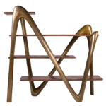 sculptural wood bookcase Luxor by Amorph