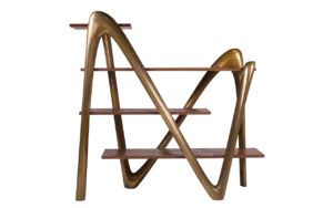 sculptural wood bookcase Luxor by Amorph