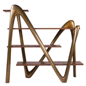 sculptural wood bookcase Luxor by Amorph