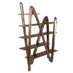 sculptural wood bookcase angled view Luxor by Amorph