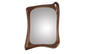 sculptural wood wall mirror Narcissus by Amorph