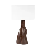 sculptural solid wood table lamp Nectar by Amorph