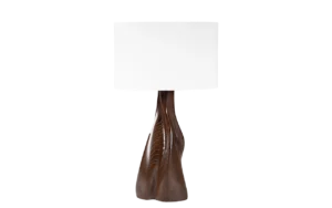 sculptural solid wood table lamp Nectar by Amorph
