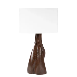 sculptural solid wood table lamp Nectar by Amorph