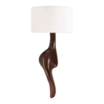 sculptural wood wall light Oralee by Amorph