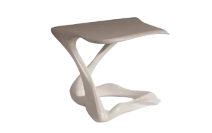 sculptural wood side table Tryst by Amorph