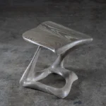 organic modern sculptural solid wood side table