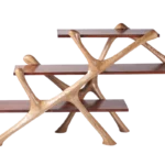sculptural wood bookcase Luxor by Amorph