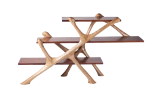 sculptural wood bookcase Luxor by Amorph