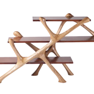 sculptural wood bookcase Luxor by Amorph