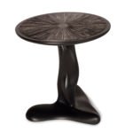 hand-finished solid wood craftsmanship detail of Helios side table