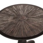 solid wood surface detail of Helios sculptural side table