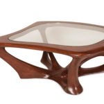 custom solid wood coffee table handcrafted in Los Angeles interior