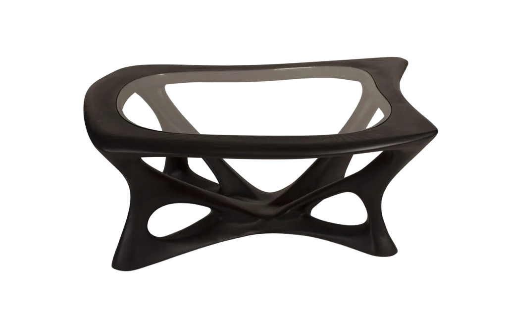 sculptural wood coffee table Ariella by Amorph