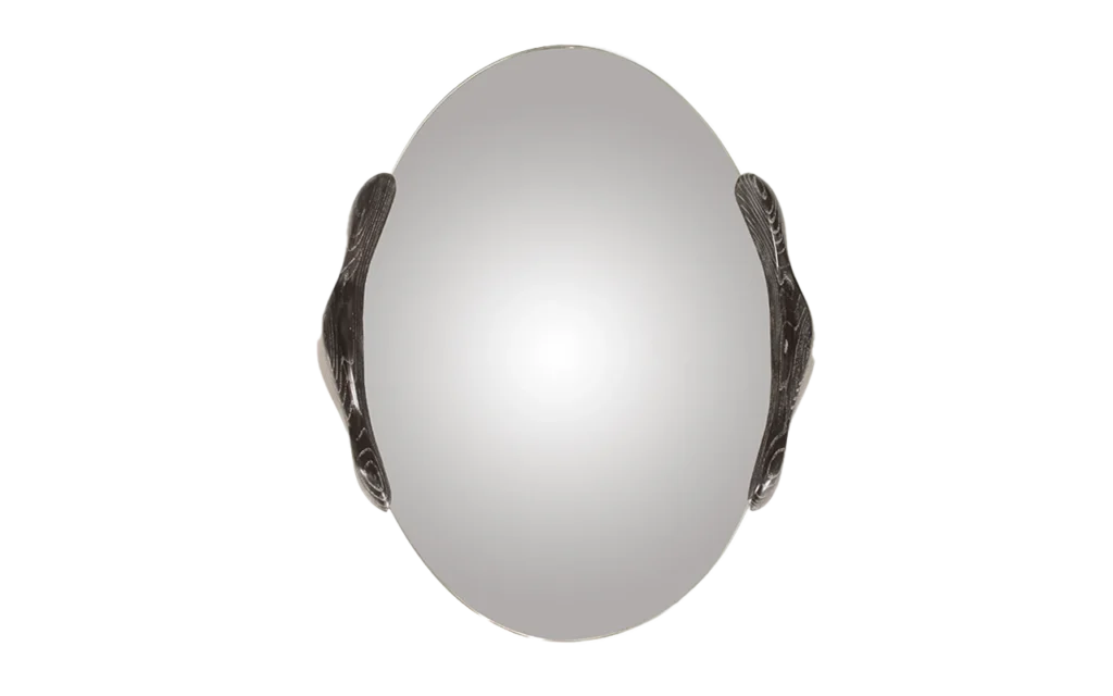 sculptural wood wall mirror Ovate by Amorph