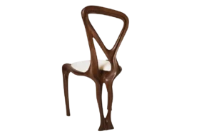 sculptural solid wood Gazelle chair organic furniture by Amorph