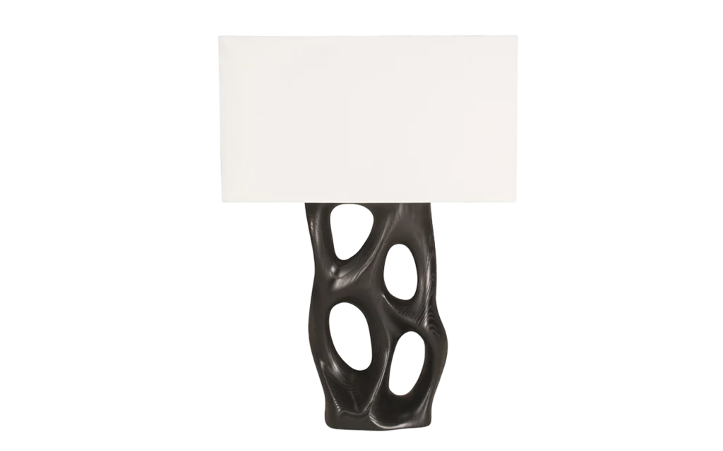wood table lamp shade detail Loop by Amorph