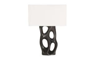 wood table lamp shade detail Loop by Amorph