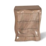 sculptural solid wood base detail of Hana nightstand