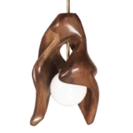 sculptural solid wood pendant light Tulip by Amorph