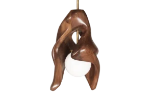 sculptural solid wood pendant light Tulip by Amorph
