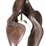 natural solid wood grain detail on sculptural Tulip pendant light