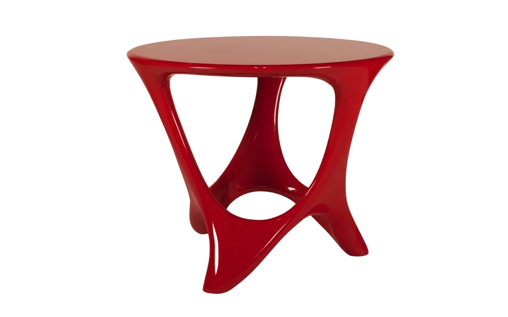 sculptural solid wood center table Alamos by Amorph