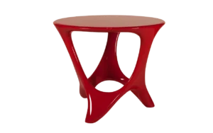sculptural solid wood center table Alamos by Amorph