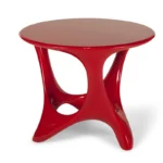 sculptural solid wood base detail of Alamos center table