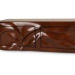 custom solid wood wall mounted cabinet handcrafted in Los Angeles interior