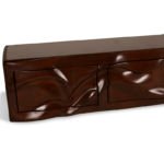 organic modern sculptural solid wood wall mounted cabinet