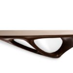 custom solid wood wall mounted console installation detail