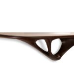 natural solid wood grain detail on sculptural Una wall mounted console