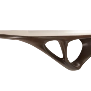 sculptural wood wall mounted console Una by Amorph