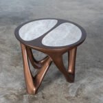 custom solid wood side table handcrafted in Los Angeles interior