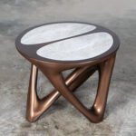 custom solid wood side table handcrafted in Los Angeles interior